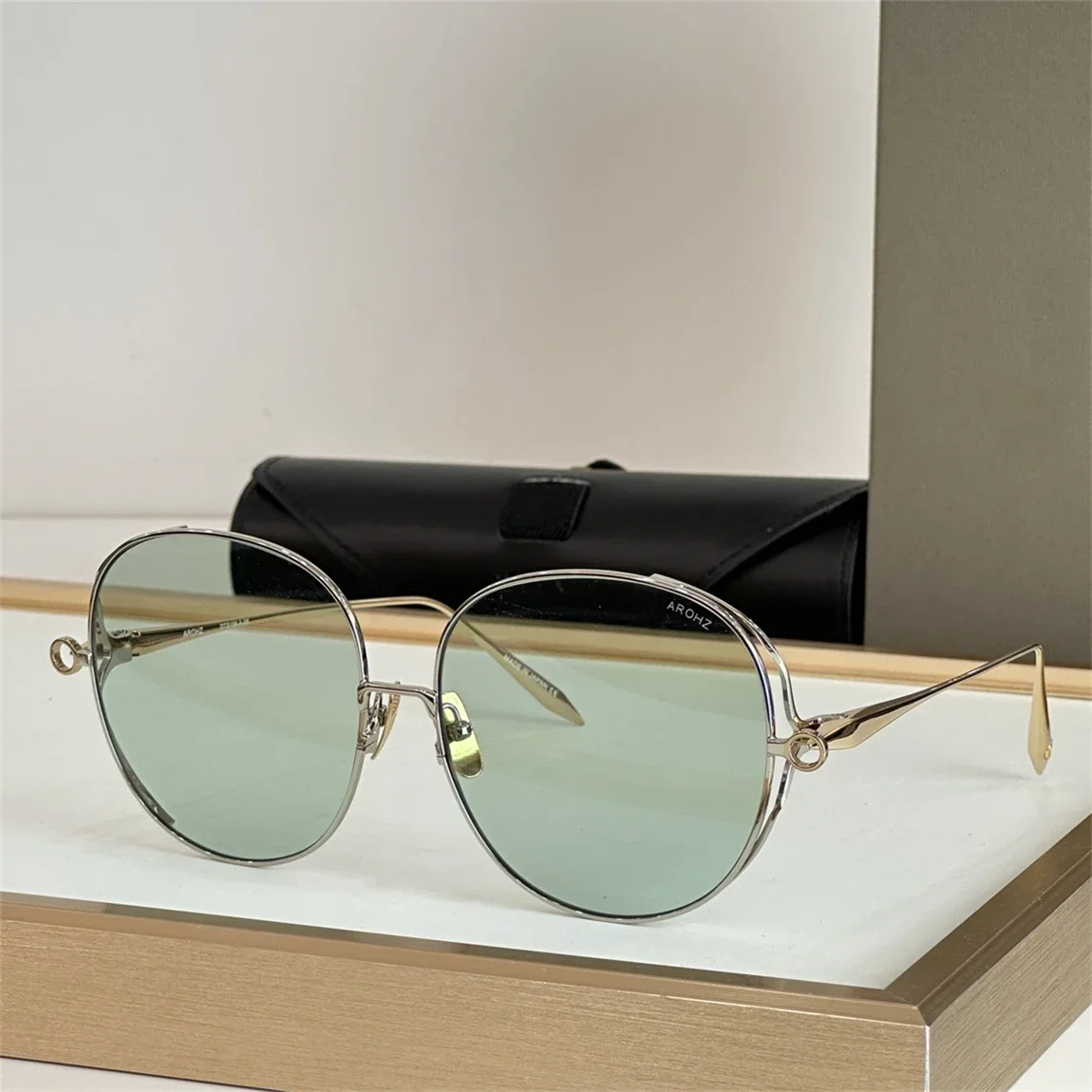 AROHZ DTS156 النظارات الشمسية الفاخرة للنساء والرجال أعلى جودة مصمم النظارات خلات UV400