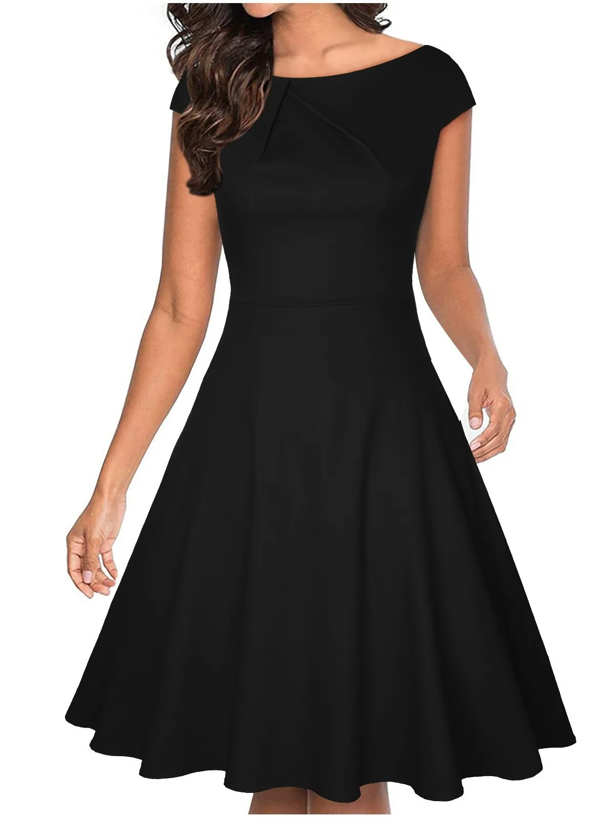 

2025 New Hot Selling Women's Casual Dress Tight Hepburn Style Slim Big Dress