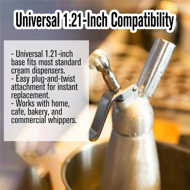 PHFU-Whipped Cream Dispenser Tips Nozzle Metal Whipped Cream Dispenser 1.21 Inches Dishwasher Safe For Cream Maker