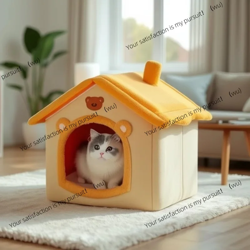 

Cat and dog house nest to keep warm in winter Small Cat and universal in all seasons Removable and washable dog house