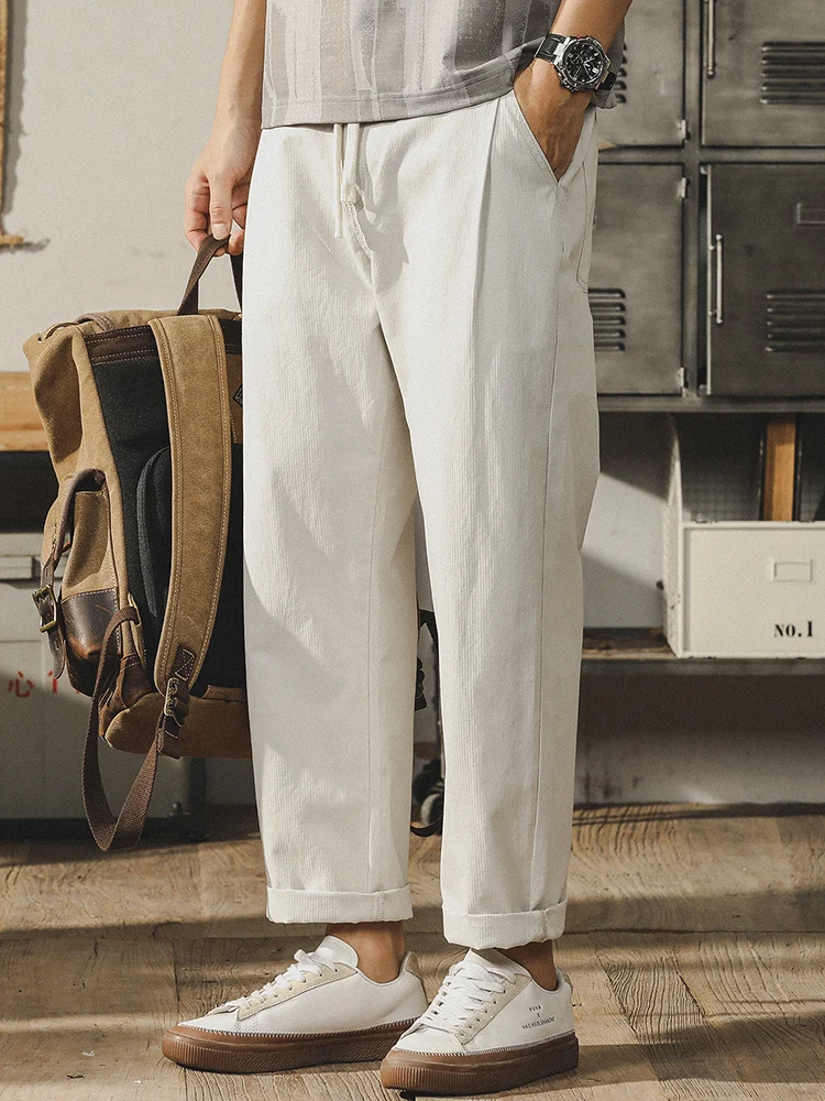 

Jieren American Sle мужские повседневные брюки летние тонкие однотонные крутые свободные прямые длинные брюки большого размера