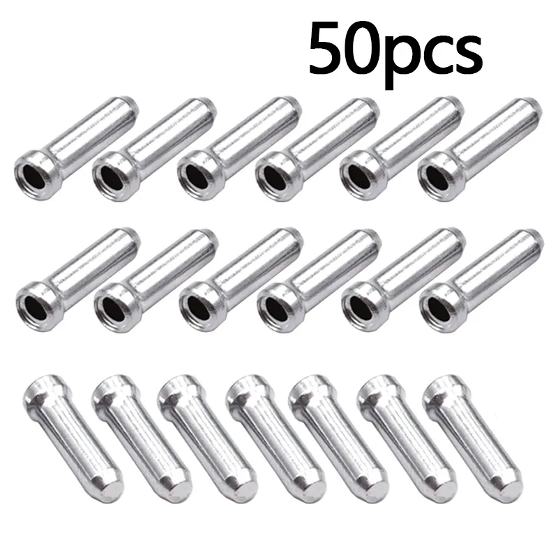 50/100pcs Bicycle Brake Shifter Cable Tips Aluminum Brake Line Derailleur Shift Inner Wire End Caps Crimps MTB Bike Accessory