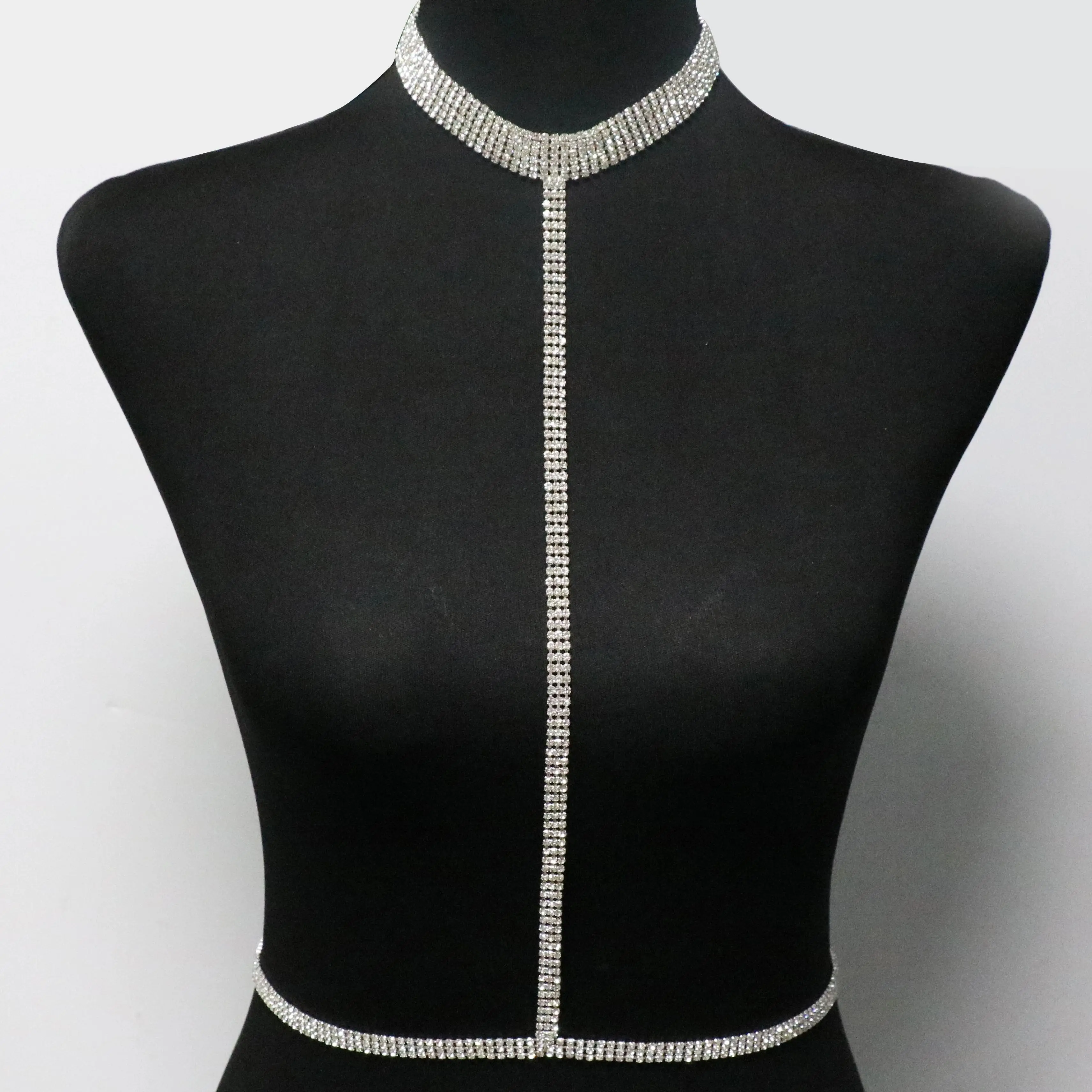 Sexy Fashionable Rhinestone Bra Body Chain Exaggerated Women's Bikini Bra Chain Valentine's Day Gift Jewelry Accessory Gifts view 4