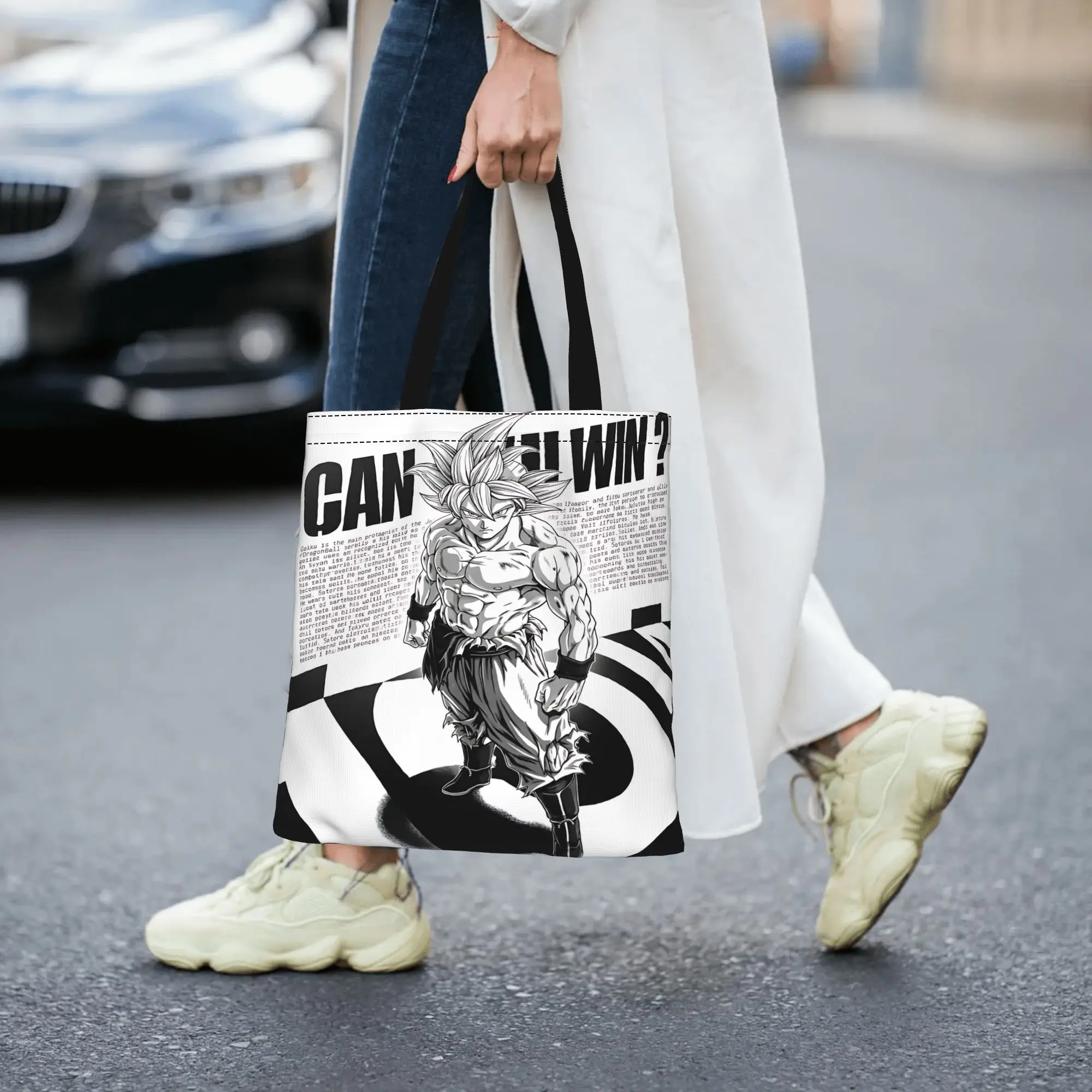 Customized Dragon Ball Z Women's Bag Shopping Bag Reusable Double Sided Canvas Tote Bag Shoulder  Handbag