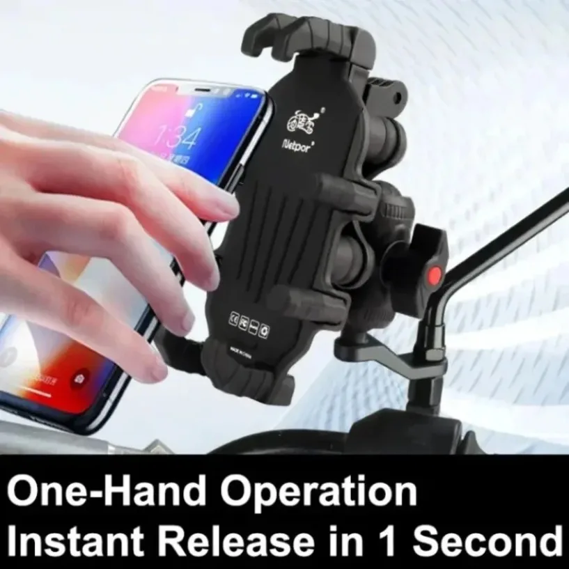 

Motorcycle Phone Mount 8-Claw Shockproof Anti-Vibration 360° Rotatable Quick Release Holder for Bike Handlebar Navigation