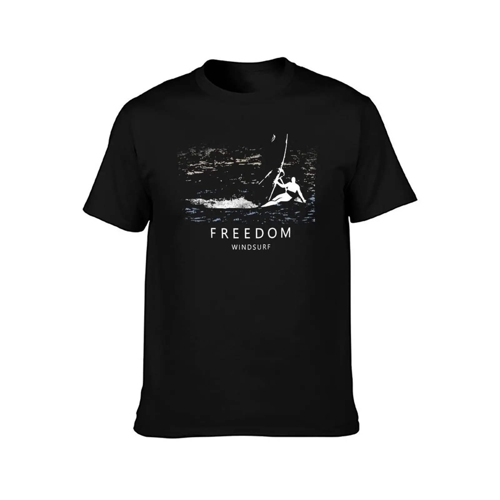 Windsurfing FREEDOM Windsurfer Planing over Ocean Sea Waves T-Shirt Christmas Theme Tee Top T-Shirt