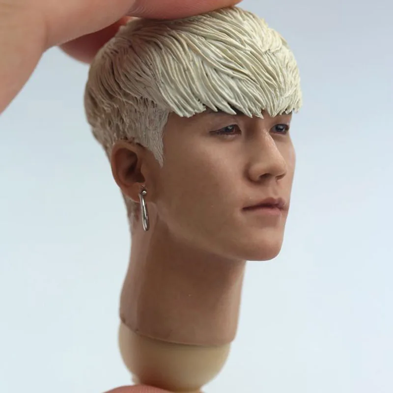 

1/6 Scale Lee Seunghyun Head Sculpt White Hair Bigbang Korea Star Head Carving with Earing for 12in Action Figure