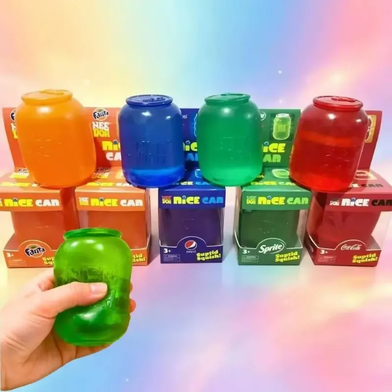 New Squeeze Toys Cola Can Maltose Squeeze Rebound Stress Relieving Desktop Table Ornament Decorative Display Present For Daily