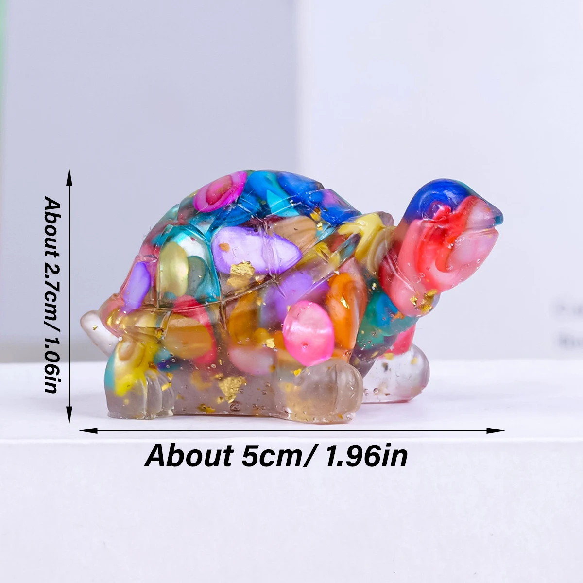 1pc Natural Crystal Gravel Drip Resin Small Turtle Crystal Handicraft Car Home Desktop Decoration Ornaments