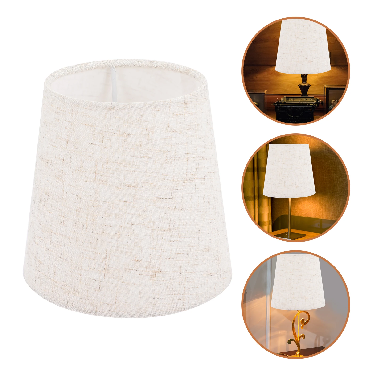 

Fabric Lamp Shades E14 Burlap Cylinder Shade for Table Bedside Lamps Soft Light Dustproof Home Decor Study Hotel Use