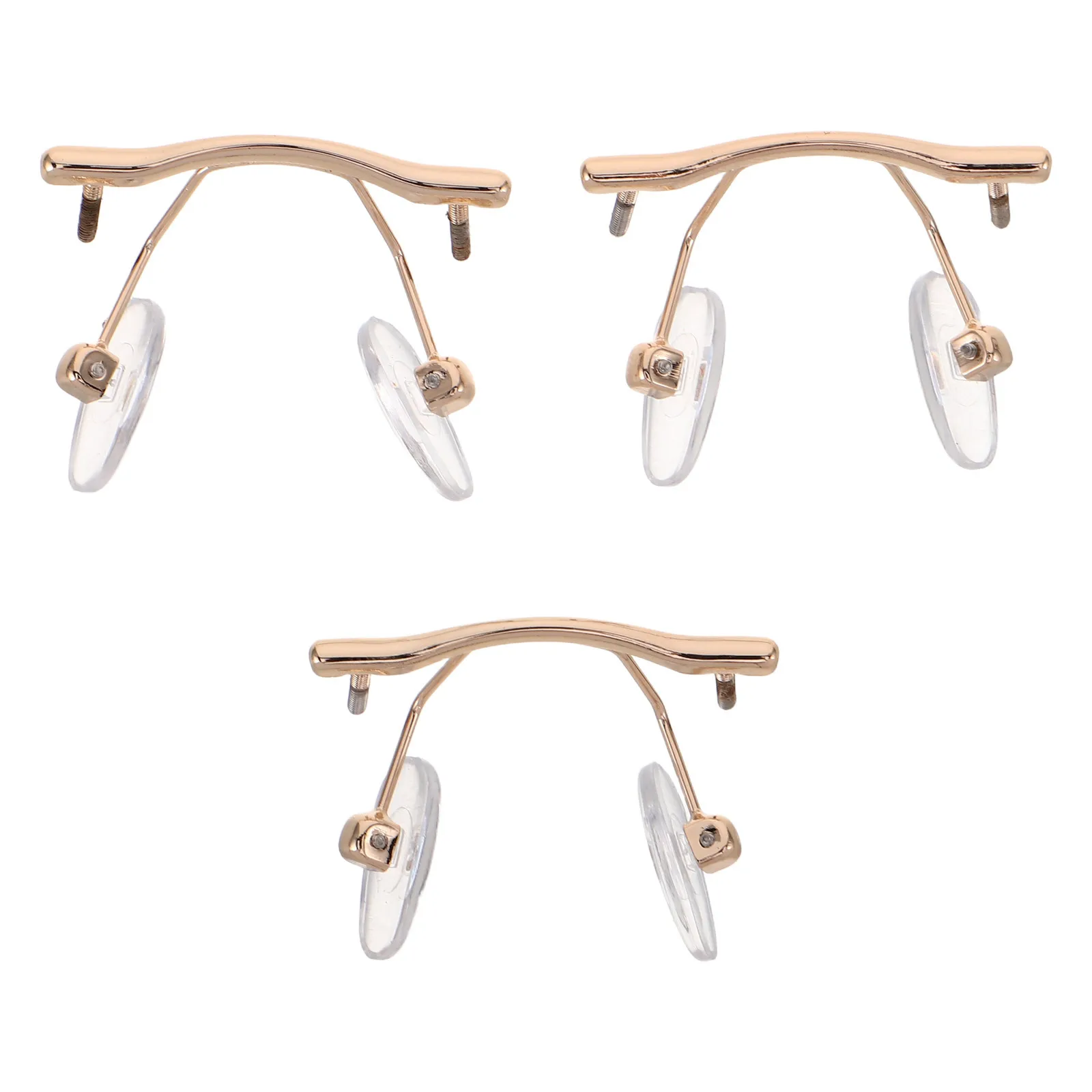 

3Pcs Glasses Nose Bridge Support: Universal Frameless Nose Pad Replacement Metal Eyeglass Pads for Rimless Spectacles Non-Slip