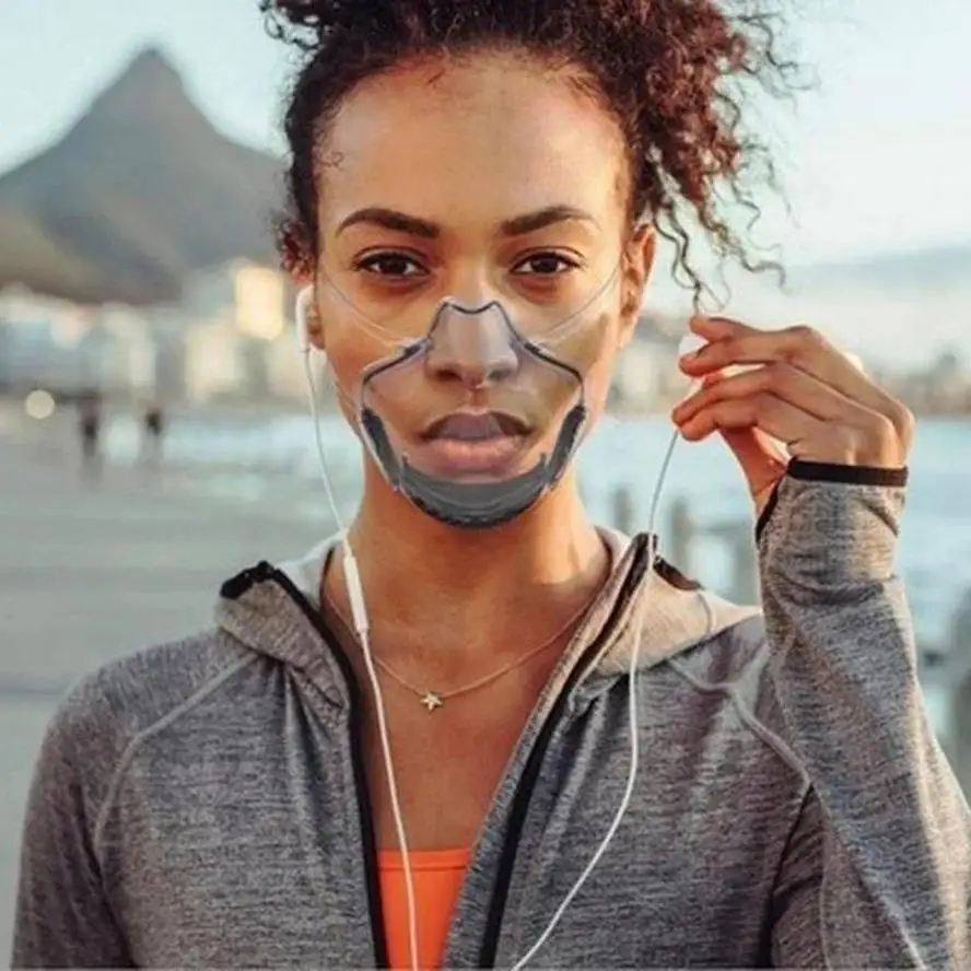 Dustproof Mask Protective Mask Transparent Mouth Cover Adult Durable Mask Face Shield Combine Plastic Reusable Anti-Fog Haze