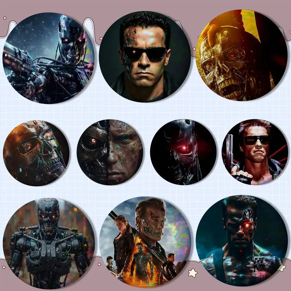 

hot sci-fi The Terminator Creative Round Badge Button Pin Bag Decor Fans Collection Friends Gift Brooch