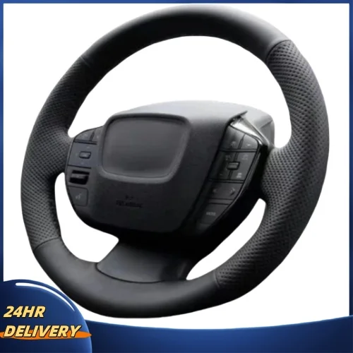 

For Toyota Prius 60 Series 2023 2024 DIY Car Steering Wheel Cover Hand-stitched Microfiber Leather Car Accessory