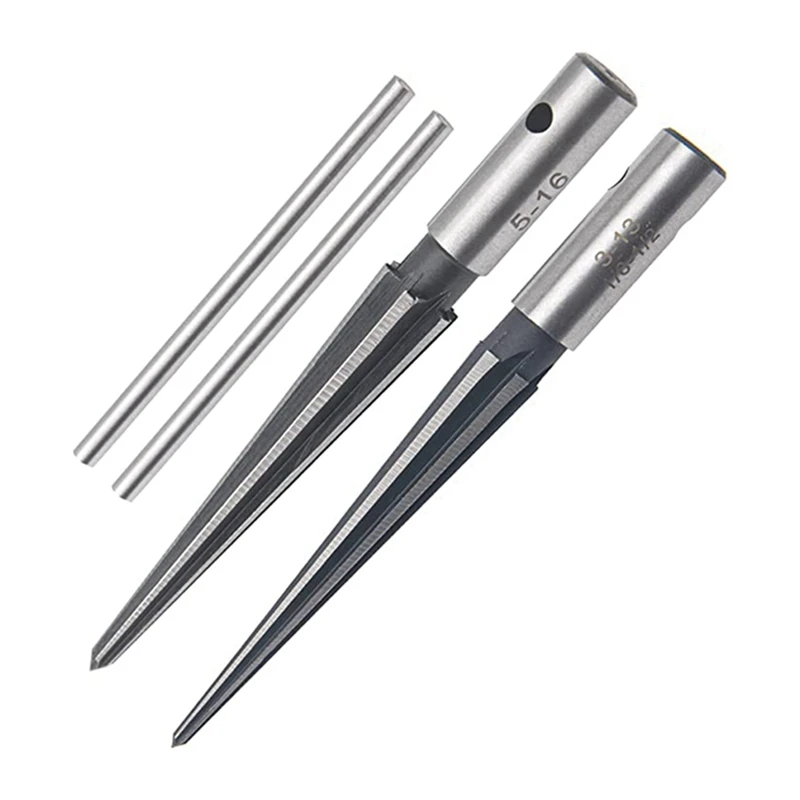 Promotion! 2Pcs1/8In-1/2In3-13Mm&5Mm-16Mm Bridge Pin Hole Handheld Reamer T-Taper 6 Slot Chamfer Reaming Woodworking Cutting Too