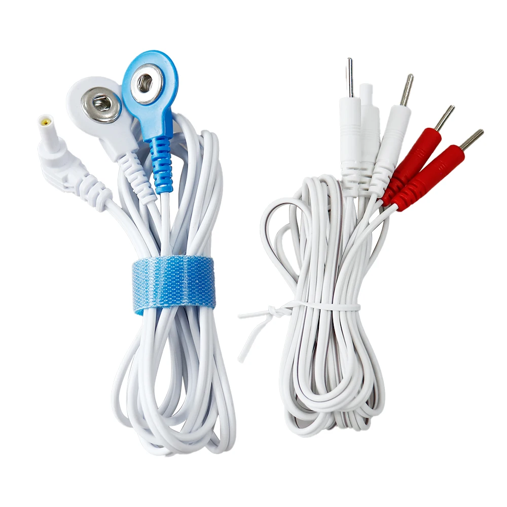 

Electric Shock Wires Cable Electrotherapy Electrode Lead For Tens Massager Pulse Therapy Electrode Gloves EMS Muscle Stimulator