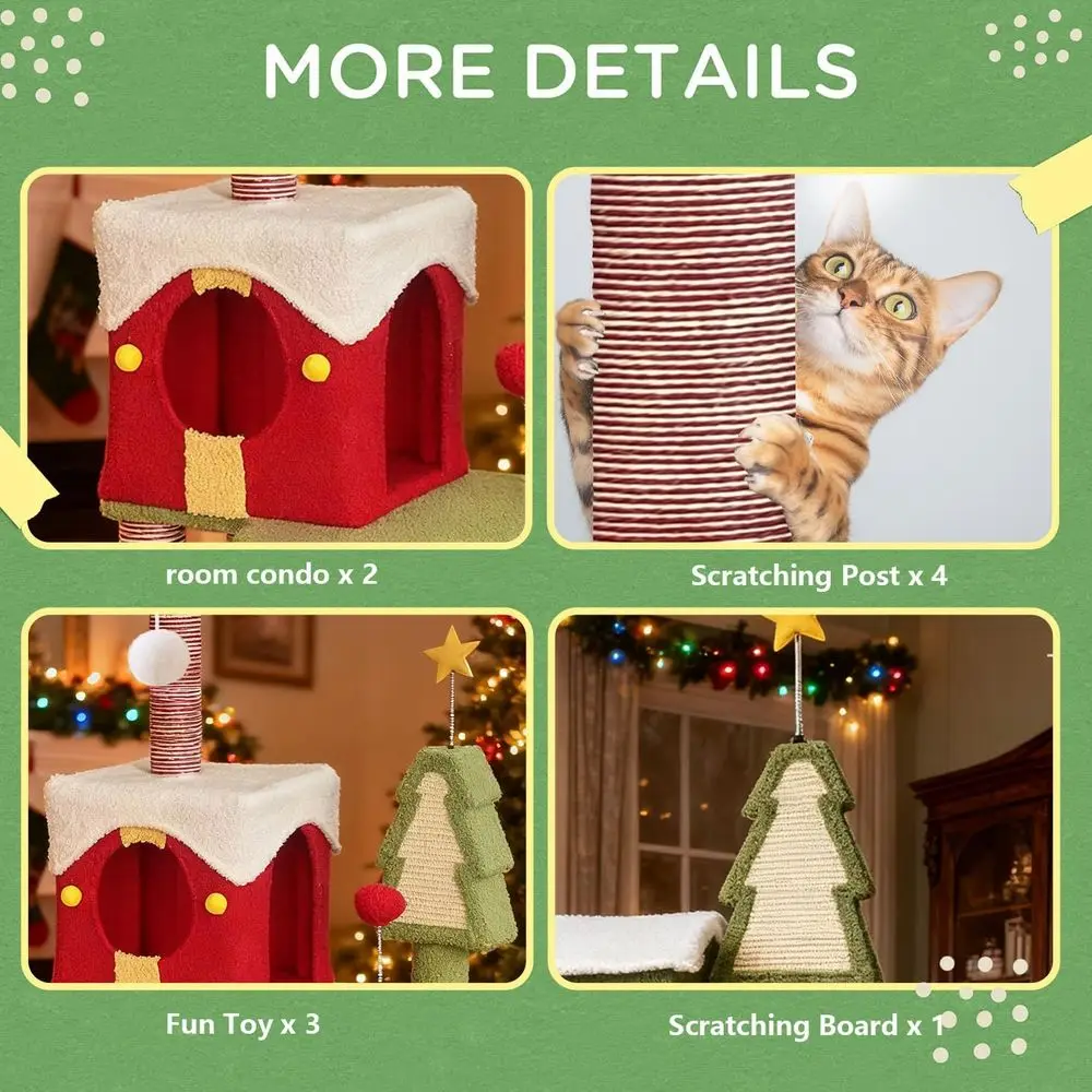 54단계 고양이 나무, 콘도 2개 포함, 넘어짐 방지, 대형 고양이용 (50-69)