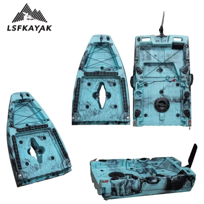 Electric 2.4M 1-Person Modular Fishing Kayak With Light Weight Design For Sea & Outdoor Sports Durable HDPE Construction