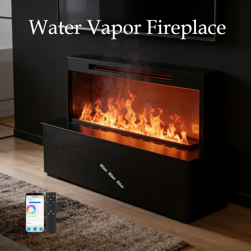 

100cm interior 3D Water Mist Electric Fireplace Wall Hanging Steam Fireplace био камин 128 Color LED Realistic Crackling Sound