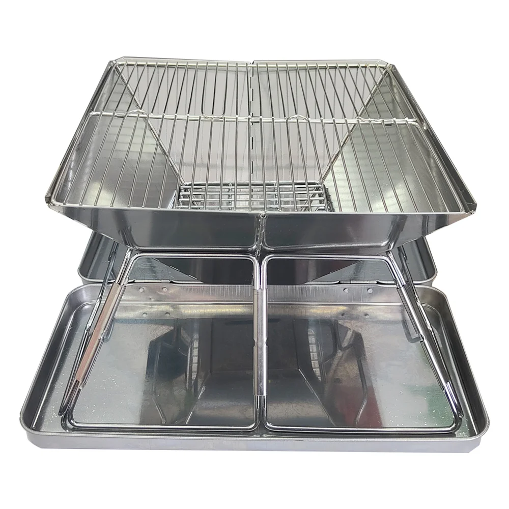 Camping Holz Herd Brazier Camping Feuer Holz Heizung Tragbare Falten Wanderung Grill BBQ Holzkohle Grill Stehen – Detail 7