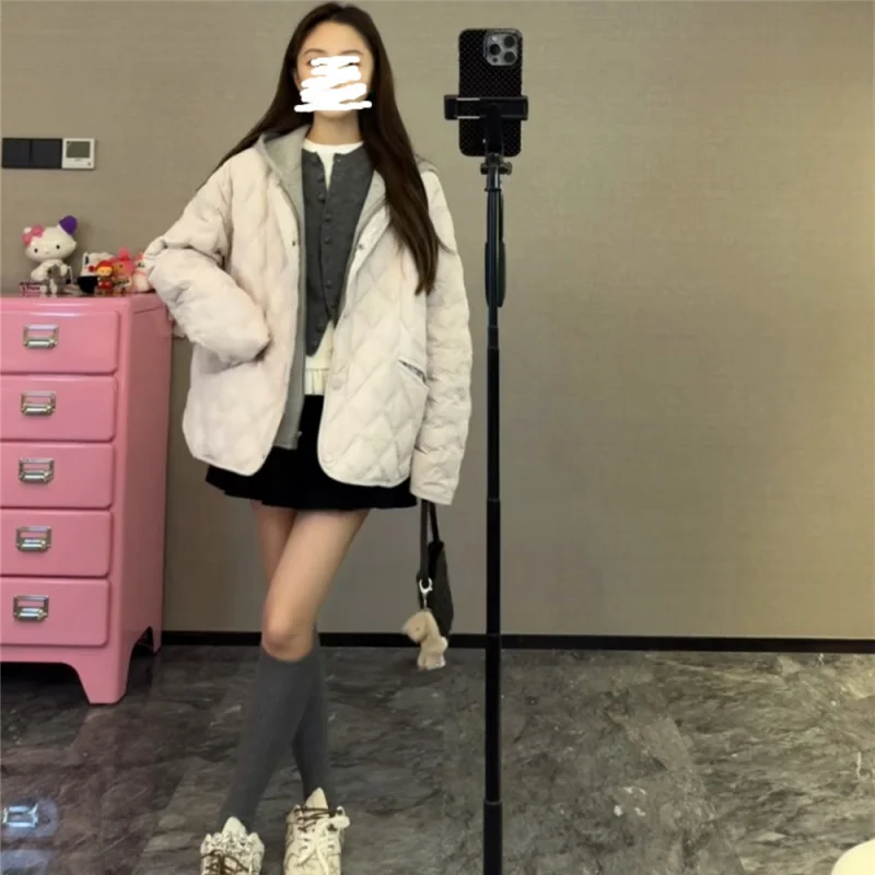 

Lightweight Cotton Jaet Women's Faionable Layered Quilted Panel Detachable Hooded ort Coat Sweet Sle Loose Fit Zipper...