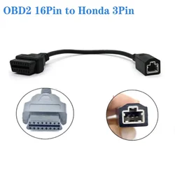 Hot Sell OBD 2 16Pin Cable for Honda 3pin OBD1 Adapter OBD2 OBDII for Honda 3 Pin To 16 Pin Connector Adapter