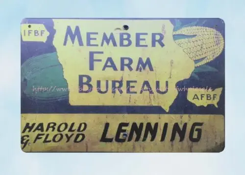 Iowa Farm Member Farm Bureau metal tin sign garage home wall decor