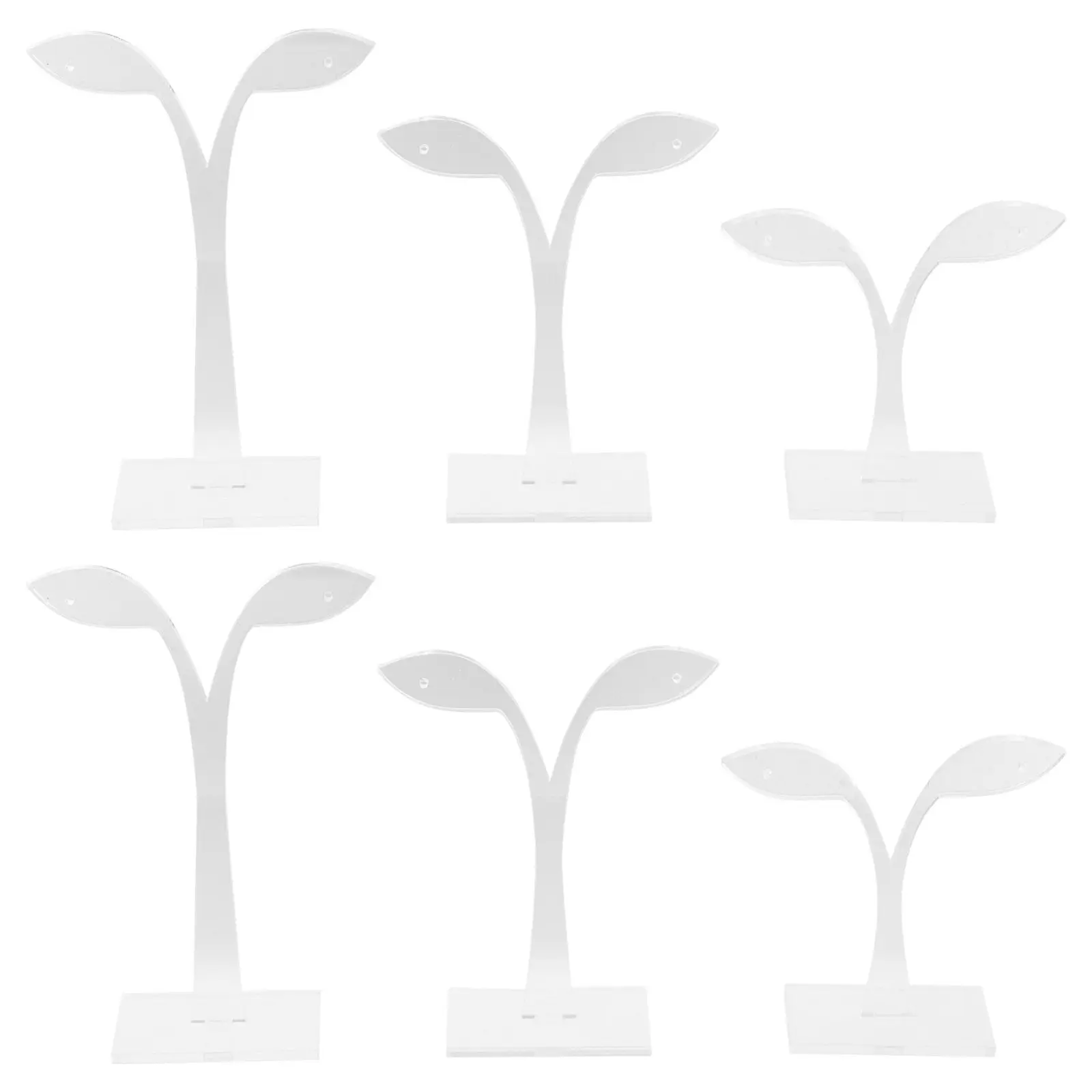 6Pcs Acrylic Leaf Earring Holder Display Stand Jewelry Rack Desktop Organizer Earring Holder Leaf Shaped Display Stand