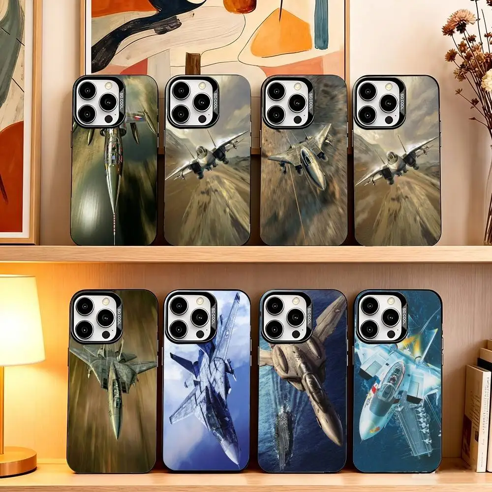 Funda para Teléfono con Diseño de Aeronave Robotech Macross para iPhone 17, 16, 15, 14, 13, 12, 11 Plus, Pro Max, XS, Colorida en Plateado y Negro