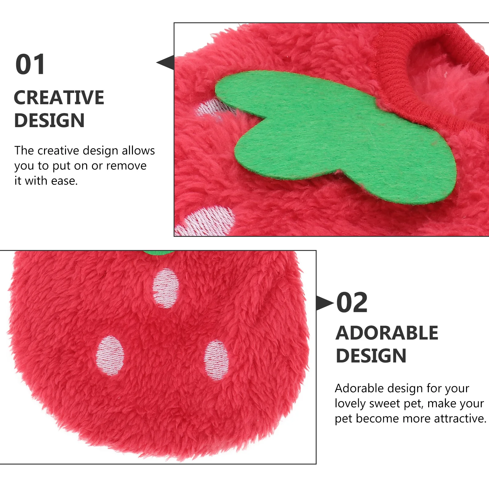 

Strawberry Dog Vest Winter Fleece Small Pet Clothes Bunny Guinea Pig Costume Hoodie Soft Comfortable Small Dog Apparel