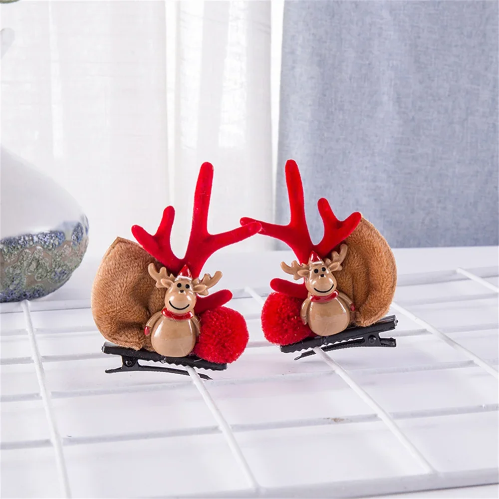 Xmas Antler Barrette Hairware New Year Girls Hairgrips Woman Party Ornament Accessories Christmas Hair Clips Deer Ear Hairpins