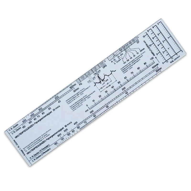 

652F Caliper for Interpretation, Electrocardiogram Ruler Measuring Ruler Heart Rate Scale Ruler Heart Rate Measuring Tool