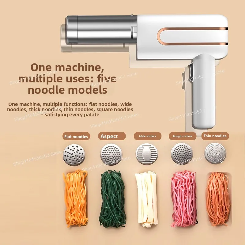 Household Portable Cordless Handheld Noodle Maker, Automatic Electric Pasta Press, Multifunctional for Noodle & Hele Noodle