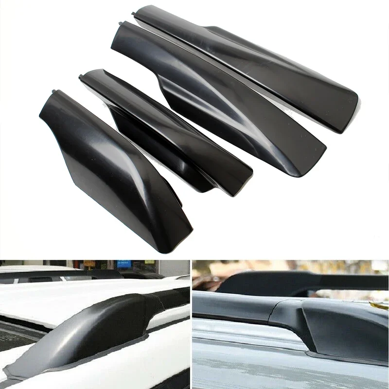 For Toyota RAV4 2006 2007 2008 2009 2010 2011 2012 Black 4Pcs Roof Rack Bar Rail End Protection Cover Trim Car Accessories