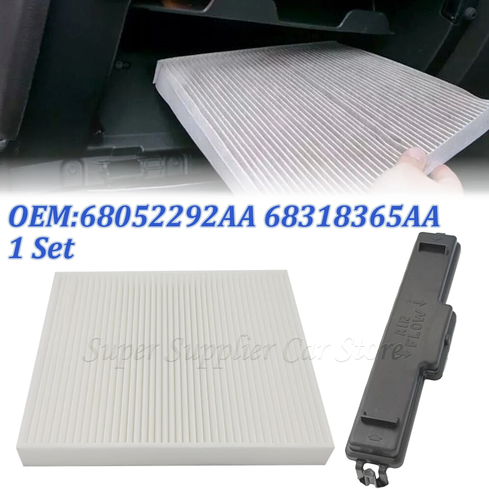 For Jeep Chrysler For DODGE RAM 1500 2500 3500 Cabin Air Filter Kit Cabin Air Filter & Filter Access Door 68052292AA 68318365AA