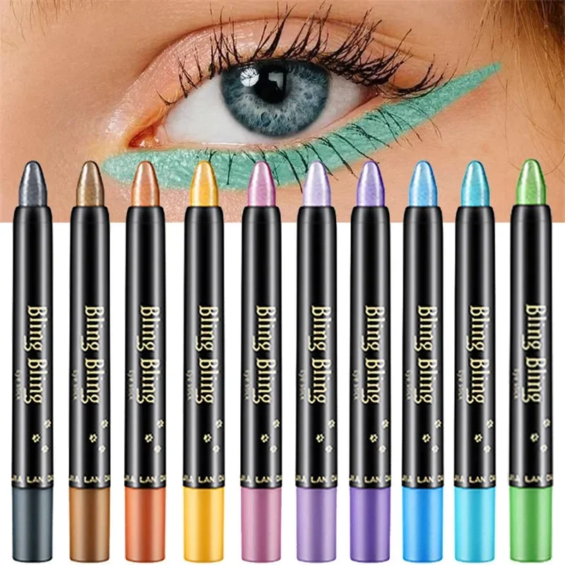 15 Colors Pearlescent Eyeshadow Pen Long Lasting Waterproof Eye Highlighter Shiny Colorful Pearlescent Eyeshadow Pen Cosmetics