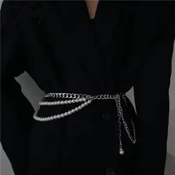 TANNT Women Belt Pearls Splicing Woman Belt For Jeans Vintage Fashion Leisure Designer Belts Women High Quality 2023 New