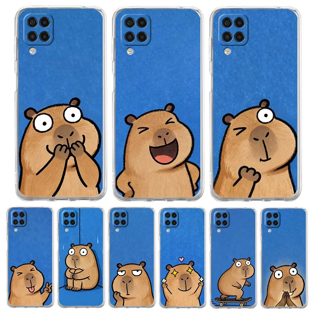 Phone Case For Samsung A17 A15 A13 A51 A71 A41 A07 A05S A35 A55 A23 A25 A33 A53 A73 A57 A37 5G Cover Cute Capybara Funny