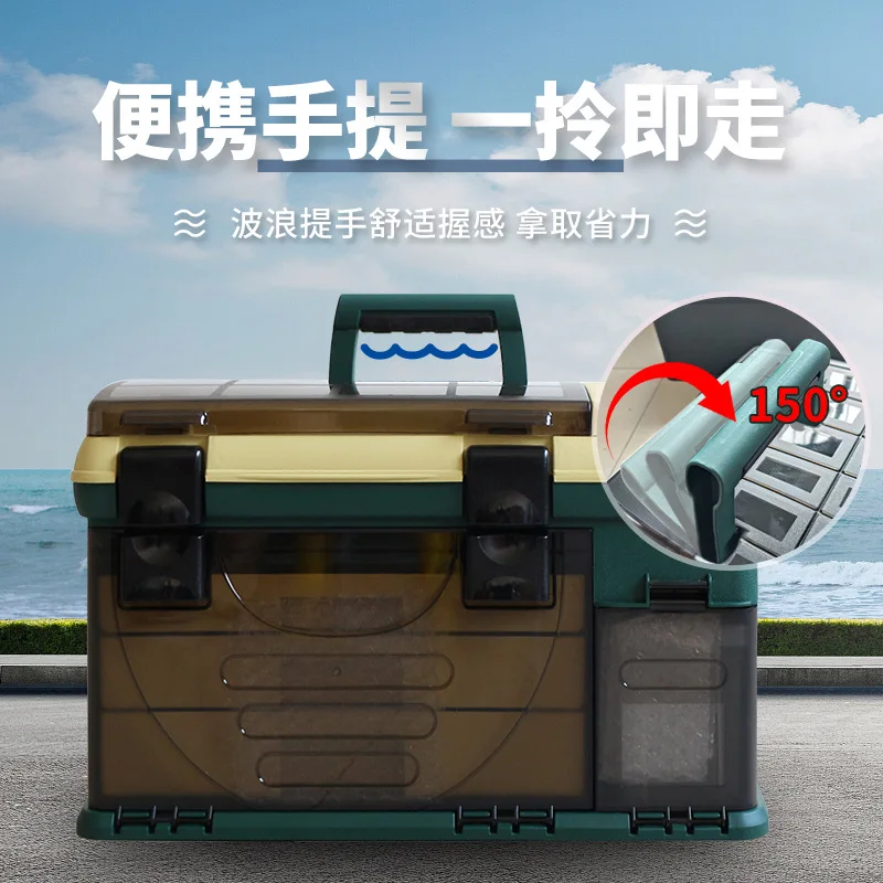 Portable Lure Tackle Box Pp Multi-Layer Gear Organizer Shore Saltwater Use Capacity Divider Layout Packed Size Load Rating To