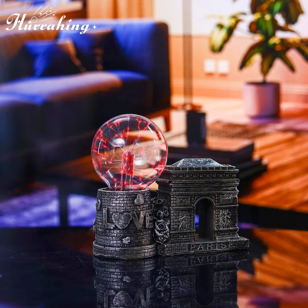 Arc De Triomphe Crystal Plasma Light 4 Inch Glass Ball Touch Sensing Science Enlightenment Cool Interior Decoration Ornament