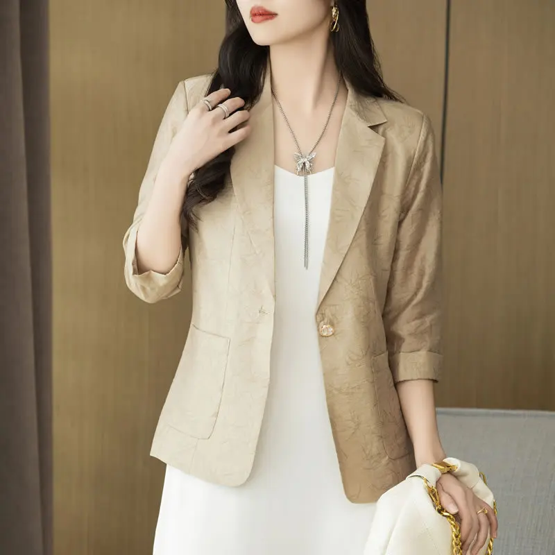 Blazers Women Blazer Coats Turn Down Collar Full Sleeve Jackets Slim Fit Y2k Streetwear Elegant Open Stith Autumn Winter