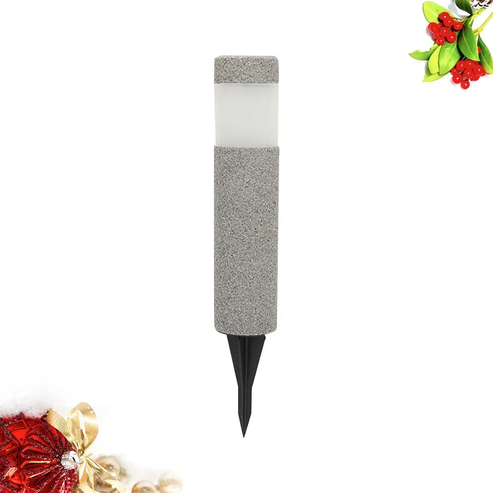 

Solar Lawn Lamp Dark Grey Creative Design Ground Plug Light Cylindrical Solar Light for Patio Path Outdoor Lighting Tool