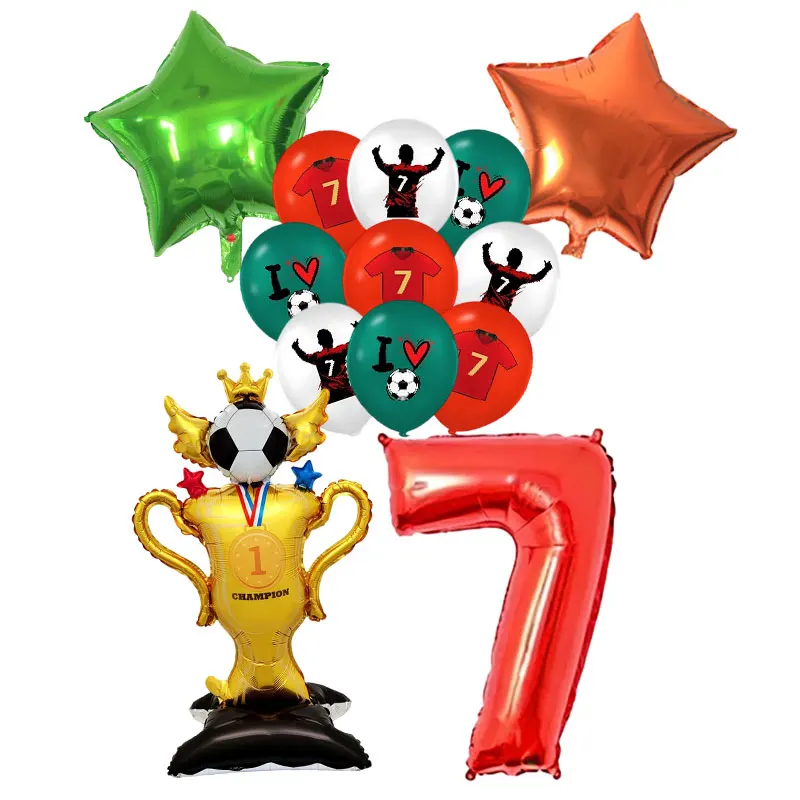 Sport Football Birthday Party Decorations Ballons Plates Cup Napkins Banner Tablecloth Cake Topper Soccer Birthday Supplies Set - view 6