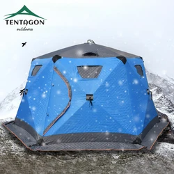Hexagonal Mammoth Winter fishing Tent Outdoor With Windows Automatic Quick Opening Tent 5/8 Person Windproof and Waterproof