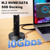 M.2 Dual Protocol NVME SATA SSD Docking Type C USB 3.1 Gen2 10Gbps High Speed Transfer SSD Case External NVME/NGFF SSD Enclosure