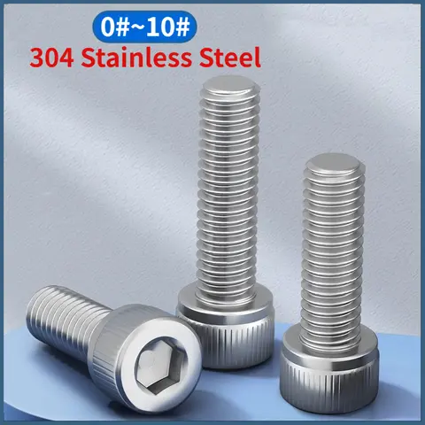 Beicai Unc Unf 0#-80 2#-56 4#-40 6#-32 8#-32 10#-24 10#-32 304 A2-70 Stainless Steel Hexagon Socket Cap Screw Allen Bolt