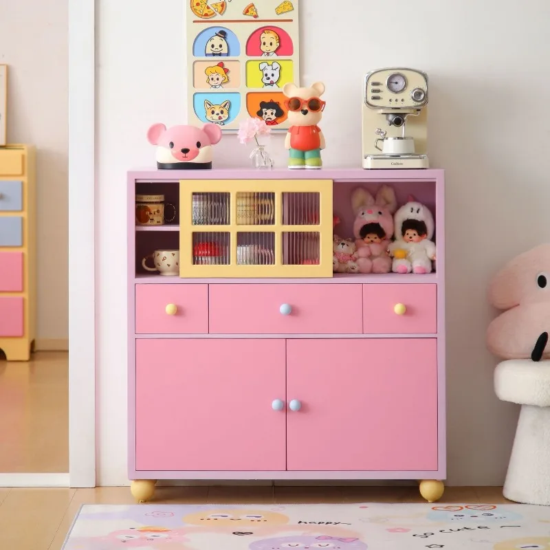 Yihui dopamine sliding door chest cabinet living room, wall locker bedroom bedside table storage drawer cabinet