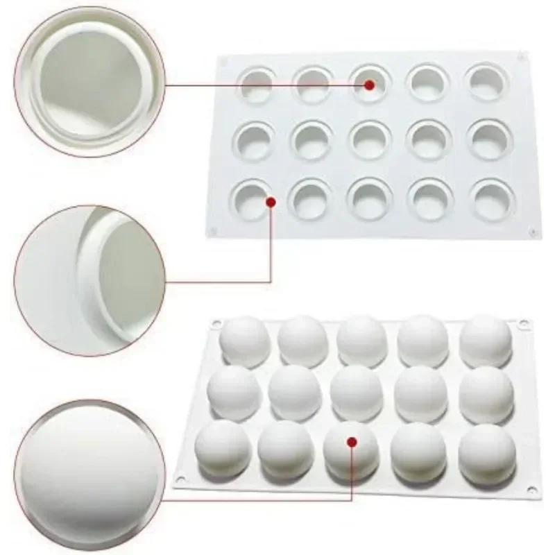 Image 7: Moule sphère 3D en Silicone pour Mousse, gâteau, cuisson en forme de boule, Dessert français, truffe au chocolat, outils de pâtisserie, accessoires de cuisine