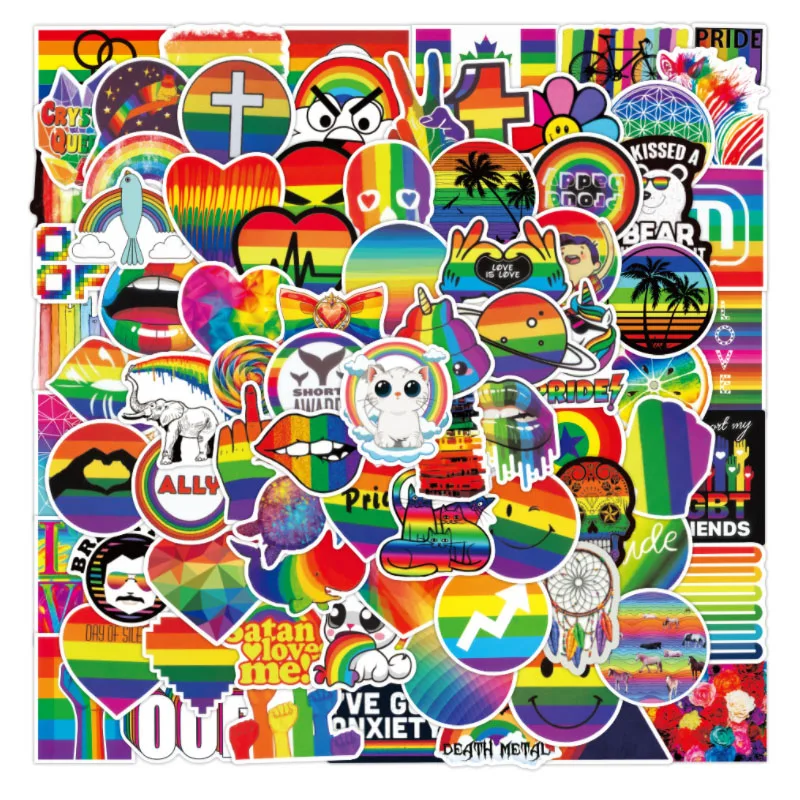 

10/30/50/100pcs Small Fresh Animal Rainbow For Snowboard Laptop Luggage Fridge Car- Styling Vinyl Decal Home Decor Stickers