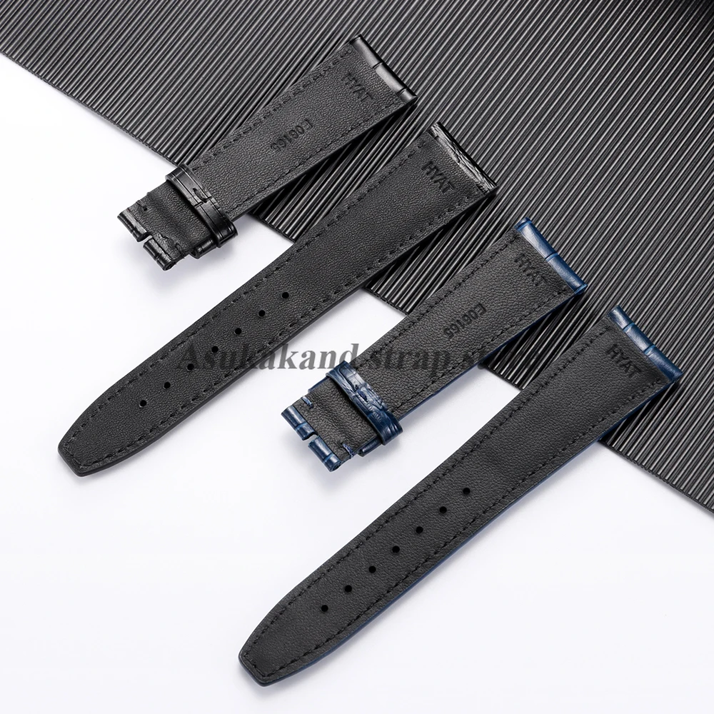 Correa de reloj de cuero genuino de bambú 20mm 21mm 22mm para piloto IWC para PORTUGIESER correa de reloj de cuero de vaca pulsera de reloj de negocios para hombres